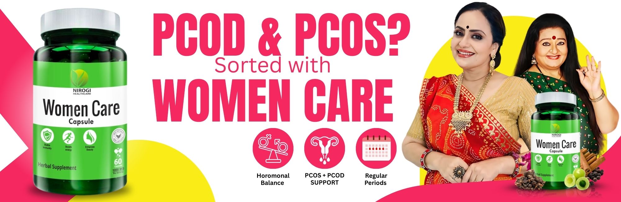 women care by nirogi healthcare website banner