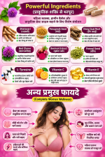 B UP Capsule : Breast Enlargement, Growth, Shape, Size & Firmness Breast Wellness Capsule Support Breast Care Grow Cup Shape, Growth & Max Boom Support  Breast Supplements for Women 60 Capsules - Image 2